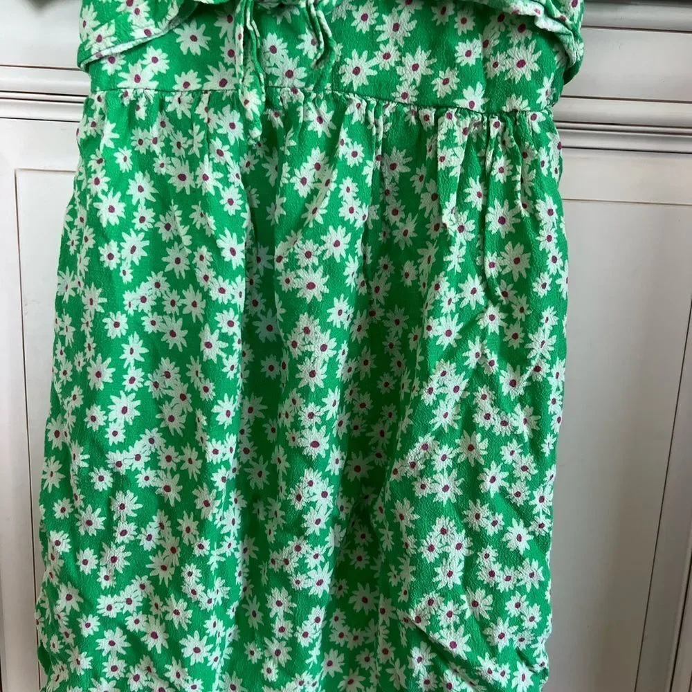 Zara Green Floral Dress Sz 7